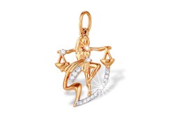Золотая подвеска с фианитом