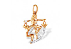 Золотая подвеска с фианитом