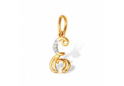 Золотая подвеска с фианитом
