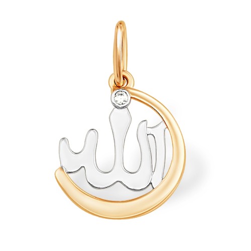 Золотая подвеска с фианитом