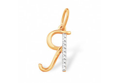 Золотая подвеска с фианитом