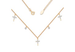 Золотое колье с фианитом