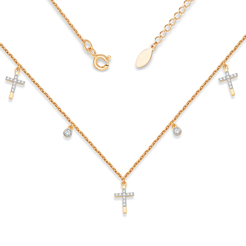 Золотое колье с фианитом