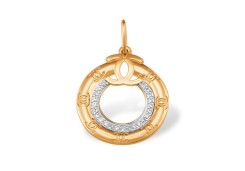 Золотая подвеска с фианитом