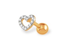 Серьга д/пирсинга из золота с фианитом