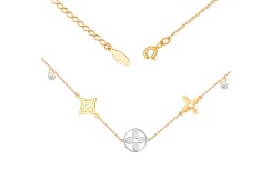 Золотое колье с фианитом