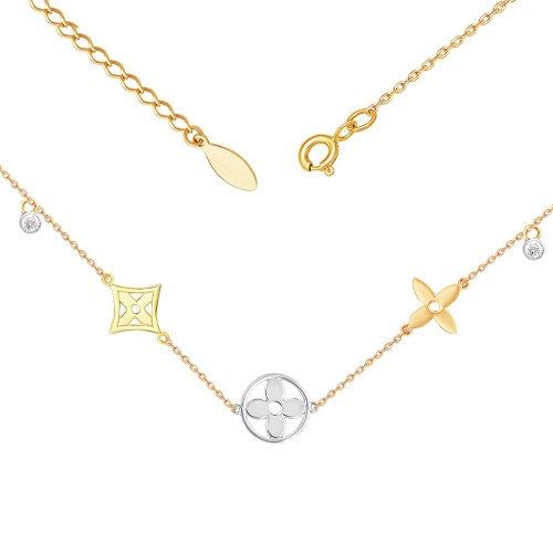 Золотое колье с фианитом