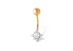 Серьга д/пирсинга из золота с фианитом