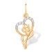 Золотая подвеска с фианитом