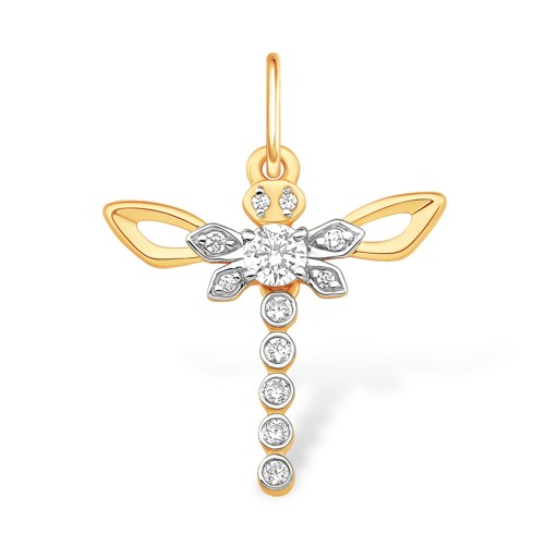 Золотая подвеска с фианитом