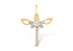 Золотая подвеска с фианитом