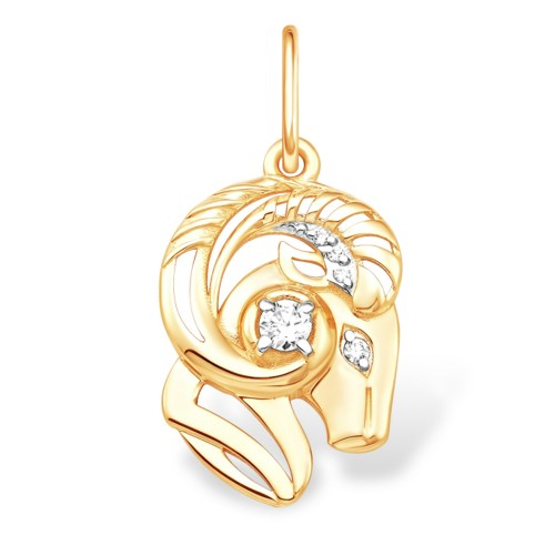 Золотая подвеска с фианитом