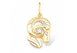 Золотая подвеска с фианитом