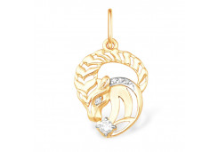 Золотая подвеска с фианитом