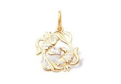 Золотая подвеска с фианитом