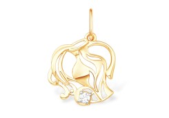 Золотая подвеска с фианитом
