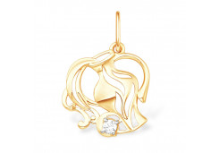 Золотая подвеска с фианитом