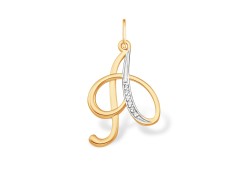 Золотая подвеска с фианитом