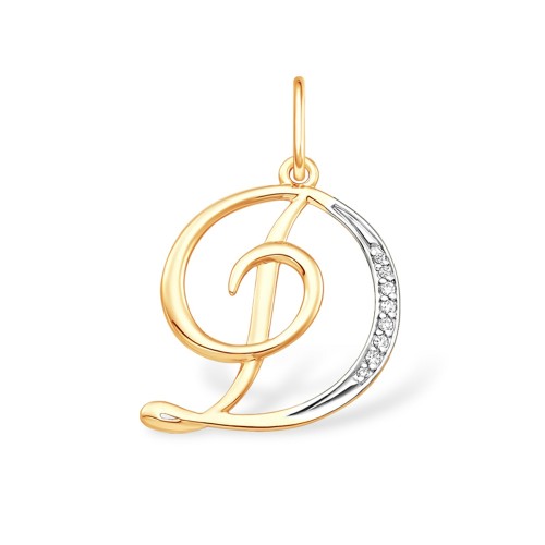 Золотая подвеска с фианитом