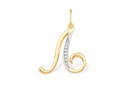 Золотая подвеска с фианитом