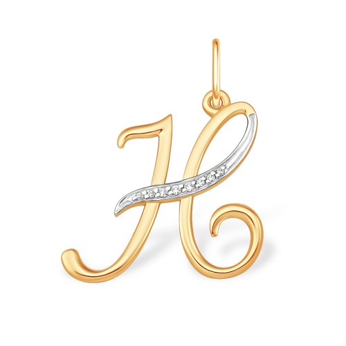 Золотая подвеска с фианитом