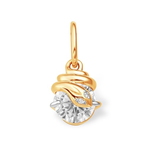 Золотая подвеска с фианитом