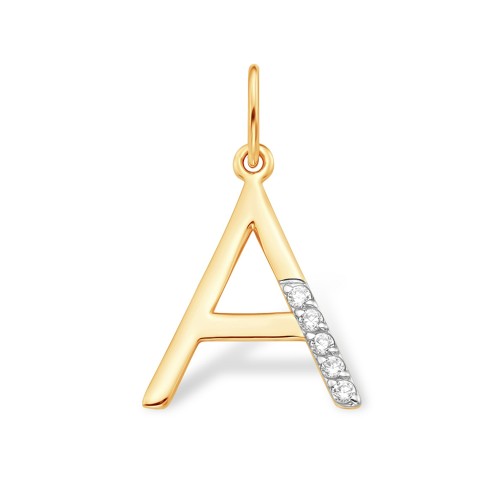 Золотая подвеска с фианитом