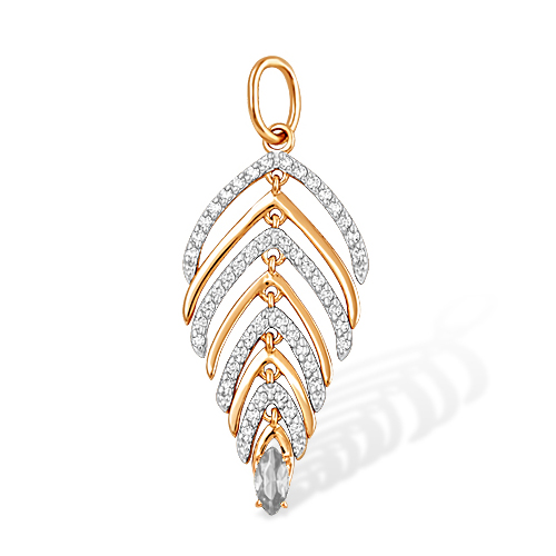 Золотая подвеска с фианитом