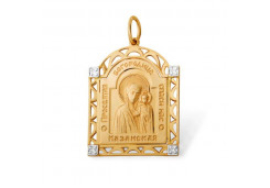 Золотая подвеска с фианитом