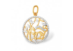 Золотая подвеска с фианитом