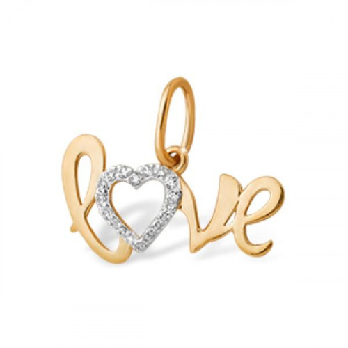 Золотая подвеска с фианитом