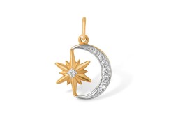 Золотая подвеска с фианитом