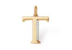 Золотая подвеска с фианитом