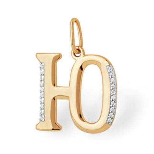 Золотая подвеска с фианитом