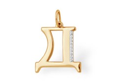 Золотая подвеска с фианитом