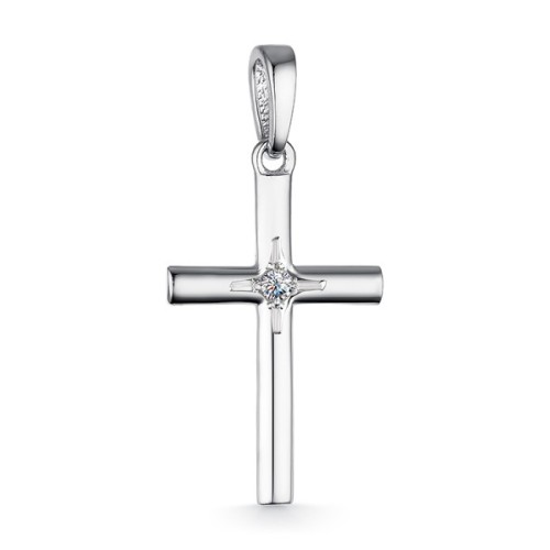 Подвеска из белого золота с бриллиантом