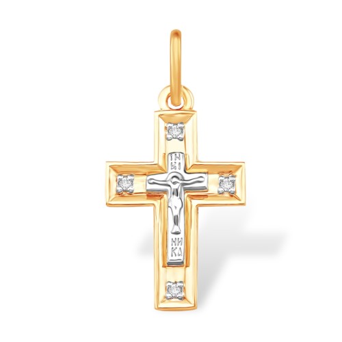 Крест из золота с бриллиантом
