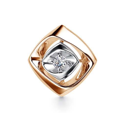 Золотая подвеска с бриллиантом