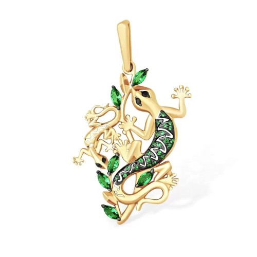 Золотая подвеска с фианитом