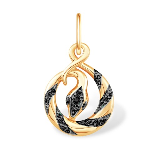 Золотая подвеска с фианитом