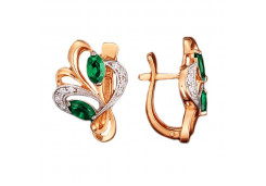 Серьги из серебра 925 пробы с агатом зеленым