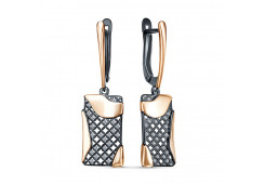 Золотые cерьги висячие с фианитом