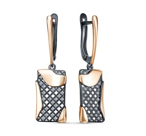 Золотые cерьги висячие с фианитом