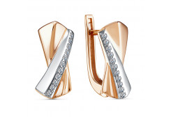 Золотые cерьги классические с бриллиантом