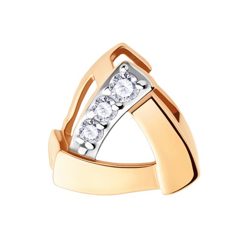 Золотая подвеска с фианитом