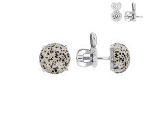 Серебряные cерьги пусеты (гвоздики) с яшмой