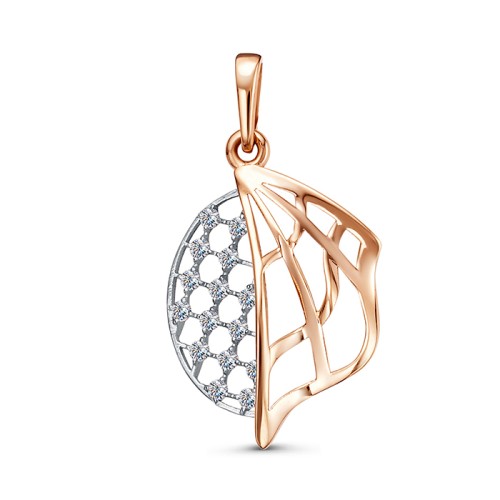 Золотая подвеска с фианитом