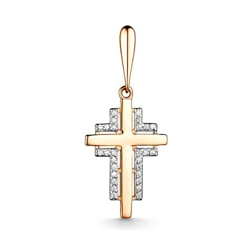 Золотая подвеска с фианитом