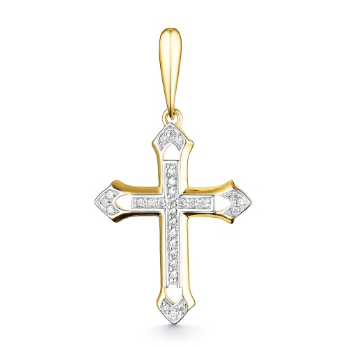 Подвеска из желтого золота с фианитом