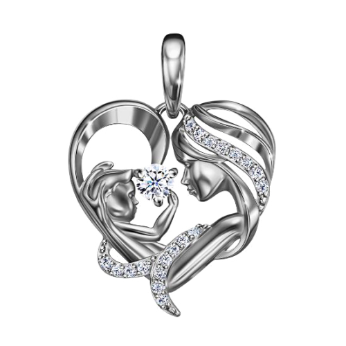 Серебряная подвеска с фианитом